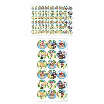 FUN STICKERS - NAKLEJKI PIRACI - 18 NAKLEJEK NA ARKUSZU (10 szt.)