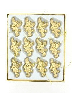 12 Złotych Aniołków Bożonarodzeniowych w Pudełku
