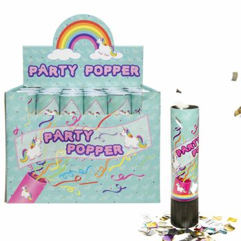 WYRZUTNIA KONFETTI PARTY - JEDNOROŻEC - W DISPLAYU (48 sztuk)