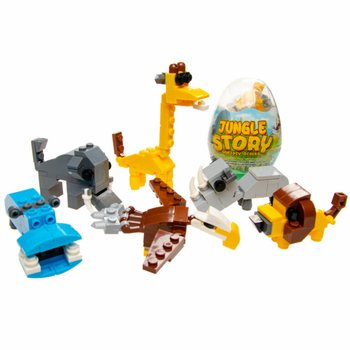 Klocki Konstrukcyjne Brick w Jajku - Mix Zwierzęta z Dżungli (12 szt.)
