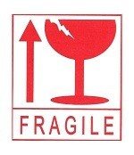 Etykiety FRAGILE / Naklejki Ostrożnie Szkło (45 ark.)