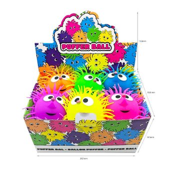 PI%%KA PUFFER Z OCZAMI - 13CM - W WY%%WIETLACZU (12 szt.)