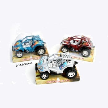 SOLIDNE BUGGY Z NAPĘDEM FRYKCYJNYM NA BLISTRZE, 13 CM (12 szt.)