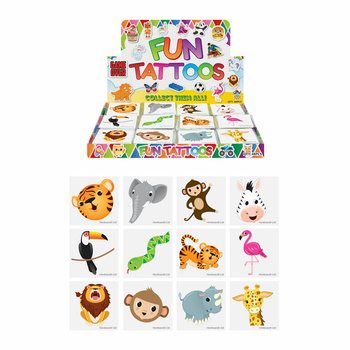 TATUAŻE FUN - ZWIERZĘTA DŻUNGLI - DISPLAY (48x12 sztuk)
