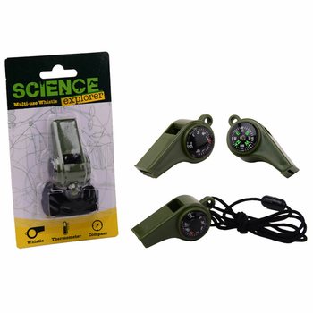 GWIZDEK SURVIVALOWY SCIENCE EXPLORER Z KOMPASEM I TERMOMETREM (24 szt.)