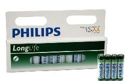 12x BATERIE "PHILIPS - SUPER HEAVY DUTY" AA - LONGLIFE (12 szt. Blister)