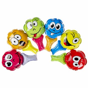SAMOPOMPUJĄCE BALONY SMILEY Z UCHWYTEM (48 szt.)