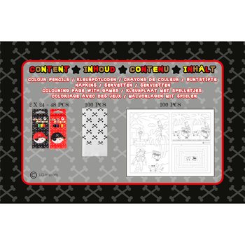 KOMPLETNY ZESTAW HORECA PIRAT - 48x Kredki + 100x Kolorowanki + 100x Serwetki (248 szt.)