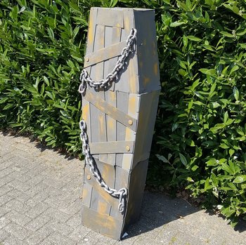 MEGA DEKORACYJNA TRUMNA ZE ŚWIATŁEM, DŹWIĘKIEM I RUCHEM - 160 CM!!!