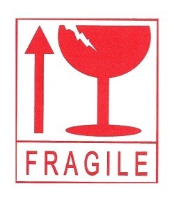 Etykiety FRAGILE / Naklejki Ostrożnie Szkło (45 ark.)