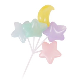 PIKER DO CUPCAKE'ÓW - BUKIET BALONÓW GWIAZDY I KSIĘŻYC (15 szt.)