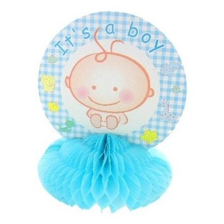 DEKORACJA STOŁU NA NARODZINY - BABY BLUE (8 szt.)