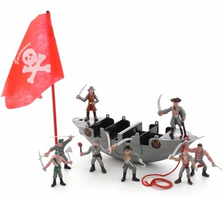 Statek piracki z piratami w worku