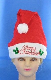 ŚWIECĄCA CZAPKA MIKOŁAJA "MERRY CHRISTMAS" (12 szt.)