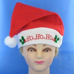 ŚWIECĄCA CZAPKA MIKOŁAJA "HO HO HO" (12 szt.)