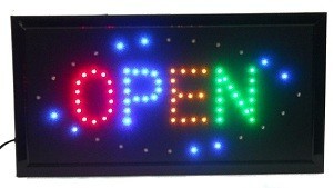 Szyld Reklamowy LED OPEN - 4 Kolory - Migający