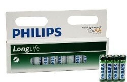12x BATERIE "PHILIPS - SUPER HEAVY DUTY" AA - LONGLIFE (12 szt. Blister)