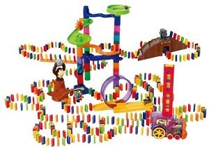 PLAYGO - Luksusowy Zestaw Domino z Pociągiem - 500 Element&oacute;w