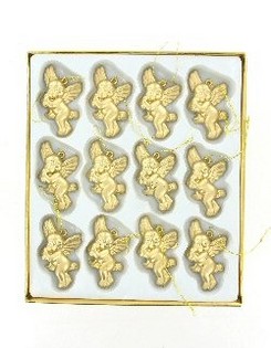 12 Złotych Aniołków Bożonarodzeniowych w Pudełku