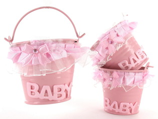 DEKORACYJNE WIADERKO - BABY PINK (12 szt.)