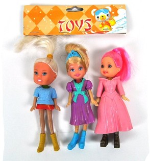 3 Mini Laleczki w Torebce (Zestaw 10 szt.)