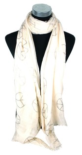 Szalik w Stylu Ibiza Kremowy Peace (1 szt.)