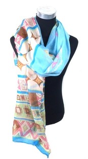 Niebieski Szalik w Stylu Ibiza (1 szt.)