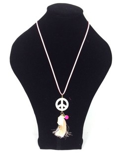 Naszyjnik w Stylu Ibiza Łososiowy Peace Buddha (1 szt.)