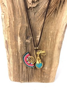 Naszyjnik Ibiza HANDMADE ORIGINALS z Bluestone Pomarańczowo-Niebieski (1 szt.)