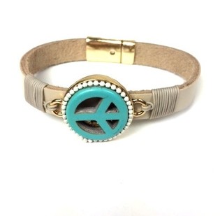 Bransoletka Taupe/Kremowa Peace (Styl Ibiza)