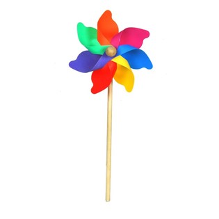 Solidne wiatraczki drewniane 38 cm (12 szt.)