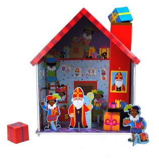 Tr&oacute;jwymiarowy domek św. Mikołaja 3D do złożenia (2 szt.)