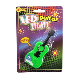 BRELOK DO KLUCZY GITARA Z LATARKĄ NA KARCIE (24 szt.)