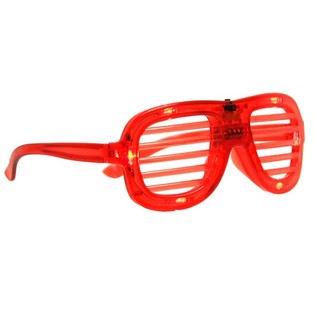 Okulary SHUTTER SHADES z Oświetleniem LED - Kolor: Czerwony (12 szt.)