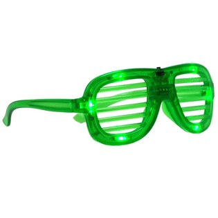 OKULARY SHUTTER SHADES Z PODŚWIETLENIEM LED - KOLOR: ZIELONY (12 szt.)
