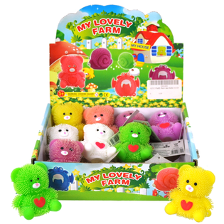 Gniotki Misie Puffer z Podświetleniem LED w Displayu (12 szt.)