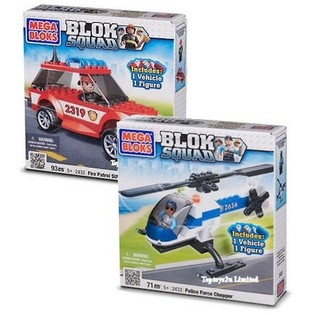 MEGA BLOKS - SUV STRAŻACKI I HELIKOPTER POLICYJNY (2 szt.)