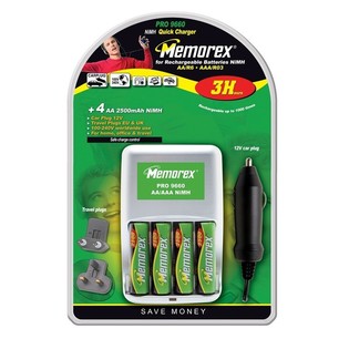 MEMOREX PRO 9660 - Ładowarka + 4 Akumulatorki AA (1 szt.)