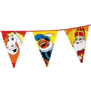 Duża Girlanda Flagowa Sinterklaas i Piet 6 m (13 szt.)