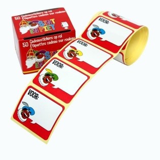 50 NAKLEJEK PREZENTOWYCH MIKOŁAJKI NA ROLCE (Zestaw 10)