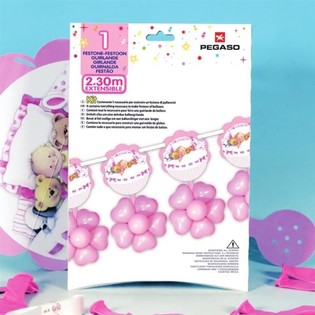 DUŻA GIRLANDA BALONOWA 2,3 METRA - R&Oacute;ŻOWA (3 szt.)