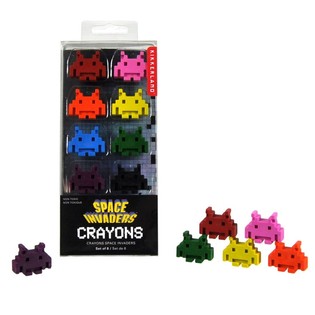 8 SZTUK KREDKI ŚWIECOWE SPACE INVADERS W PUDEŁKU (12 szt.)