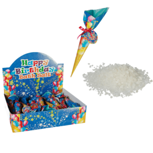 SÓL DO KĄPIELI HAPPY BIRTHDAY W DISPLAYU (24 szt.)