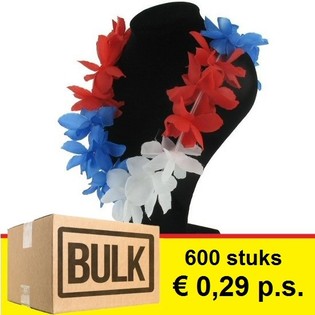 ***OFERTA HURTOWA*** NASZYJNIK HAWAJSKI - CZERWONO-BIAŁO-NIEBIESKI (600 szt.)