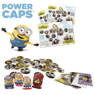 WYRZUTNIE DYSK&Oacute;W MINIONKI POWER CAPS FUN PACK W TOREBCE NIESPODZIANCE (100 szt.)