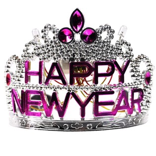Korona HAPPY NEW YEAR z oświetleniem (10 szt.)
