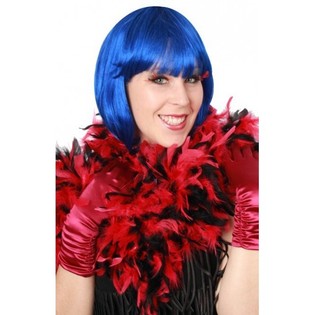Boa z pi&oacute;r czerwono-czarne 180 cm (6 szt.)
