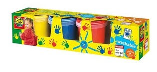 Farby do malowania palcami SES, zestaw 4x150ml (4 kolory) (1 szt.)