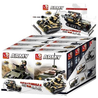Sluban Czołg Wojskowy lub Transporter APC 8-w-1 M38-B0587 (Display / 8 szt.)