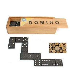 GRA DOMINO W DREWNIANYM PUDEŁKU (12 szt.)